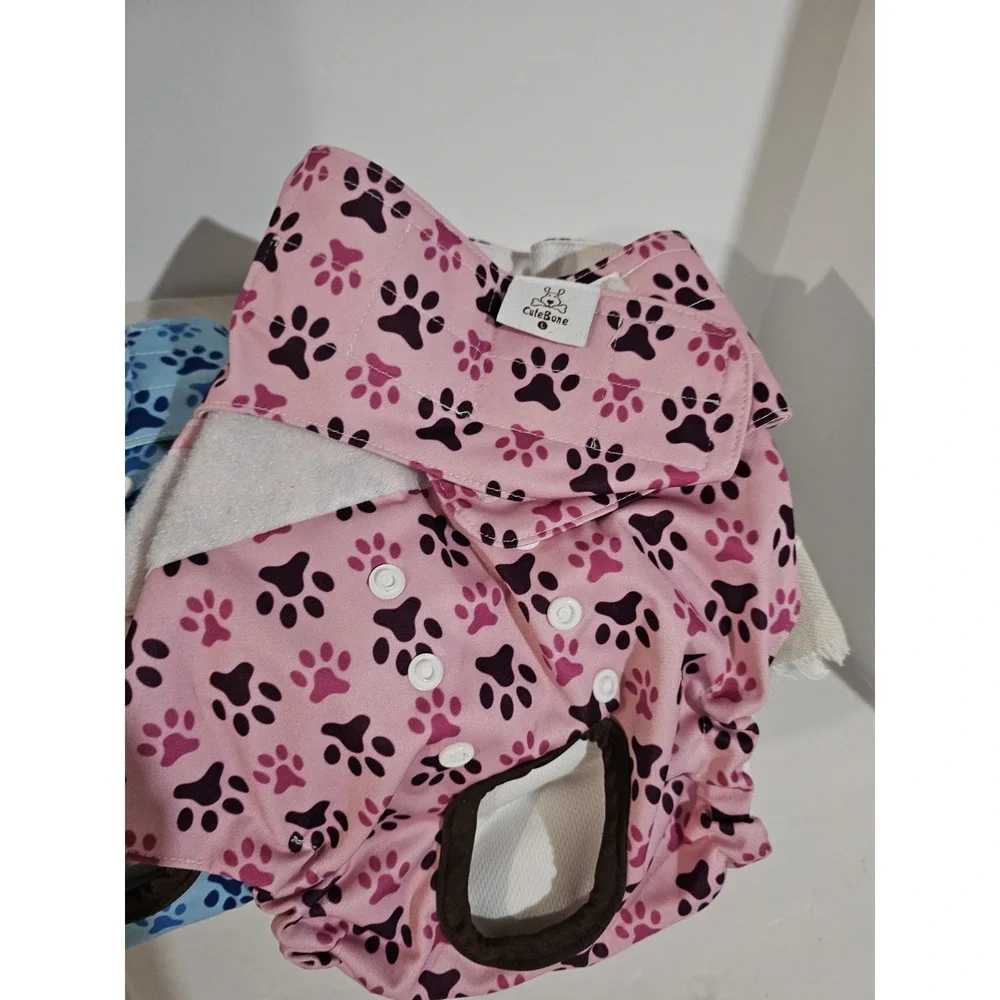 CuteBone 2 Female Dog Washable Diapers With Tail Hole Large
